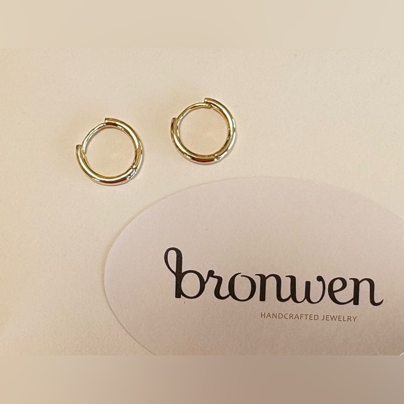 Bronwen Gold plated Stainless Steel Huggie Hoops - Picture 1 of 8